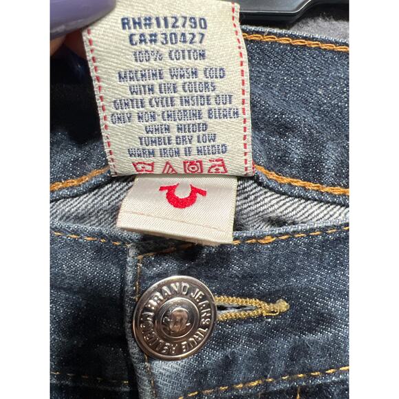 True Religion Mens Straight Bootcut Horseshoe Paint Flaps Pockets Jeans Size 38 - Picture 9 of 10